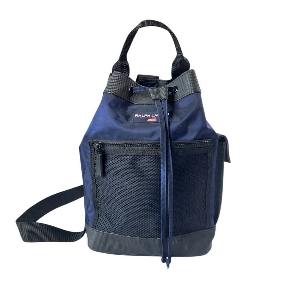 Polo Sport Ralph Lauren Bucket Slingback Backpack VTG 90s Y2K Americana Preppy